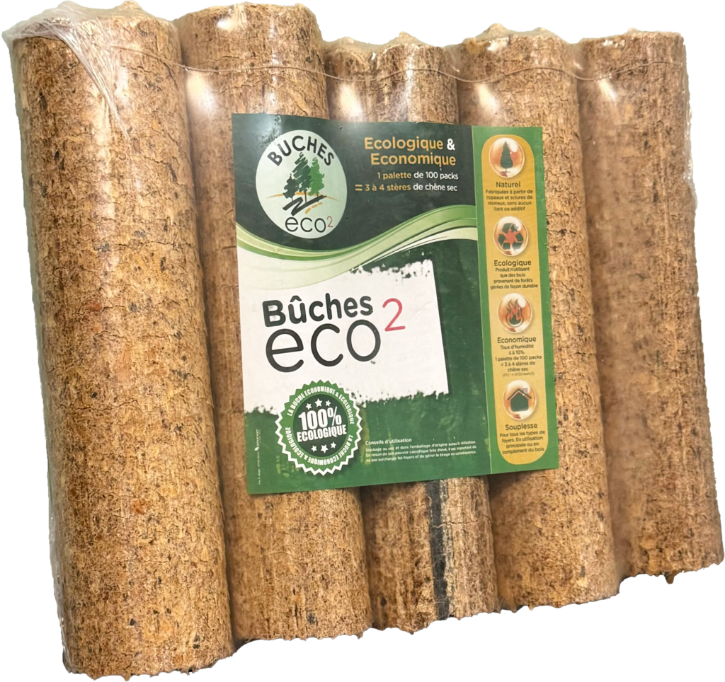 Pack de 5 bûches de bois compressées